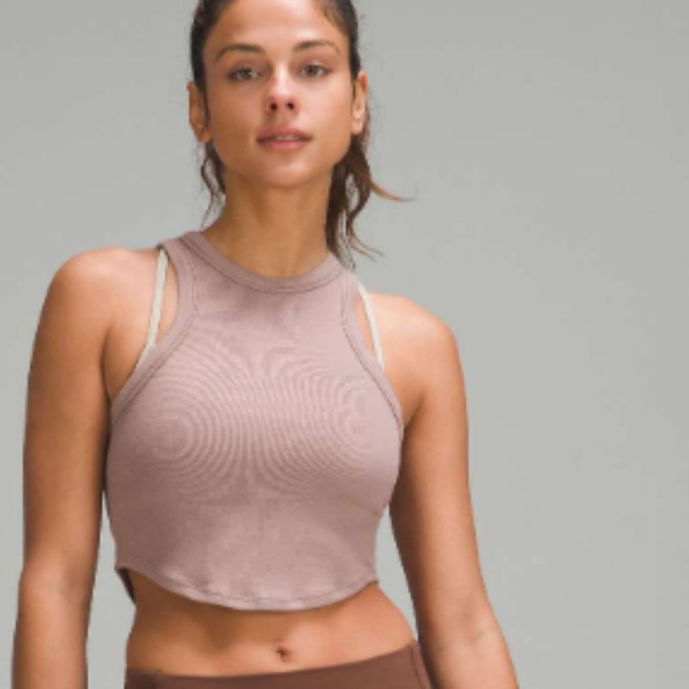 Lululemon Hold Tight Cropped Tank Top Twilight Rose size 4